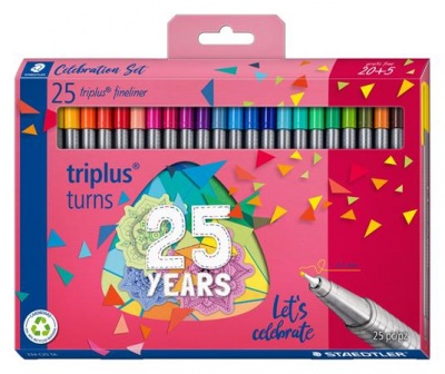 Tűfilc készlet, 0,3 mm, STAEDTLER "Triplus® fineliner 334", 25 különböző szín